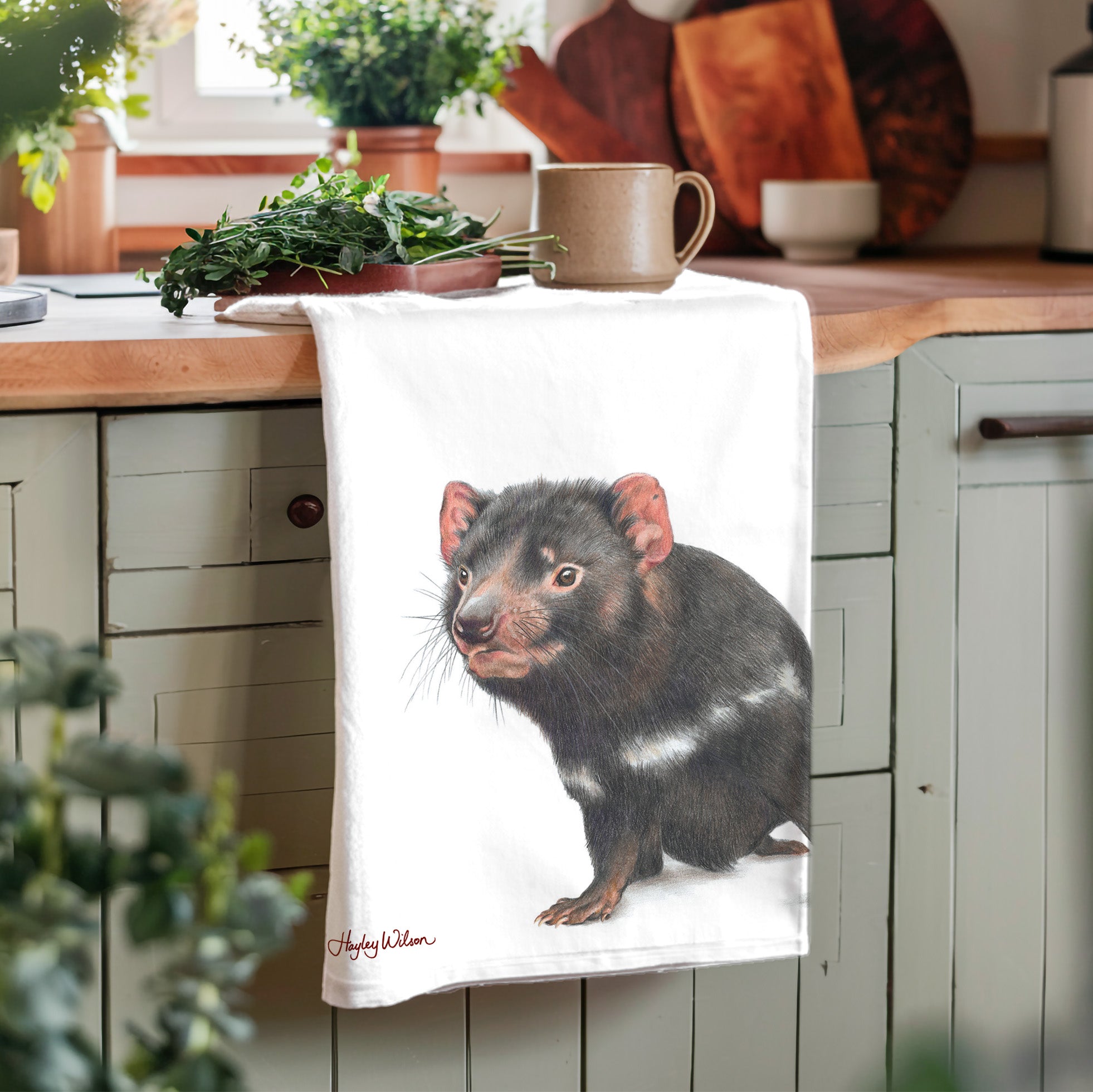 Tasmanian Devil 100% Cotton Tea Towel