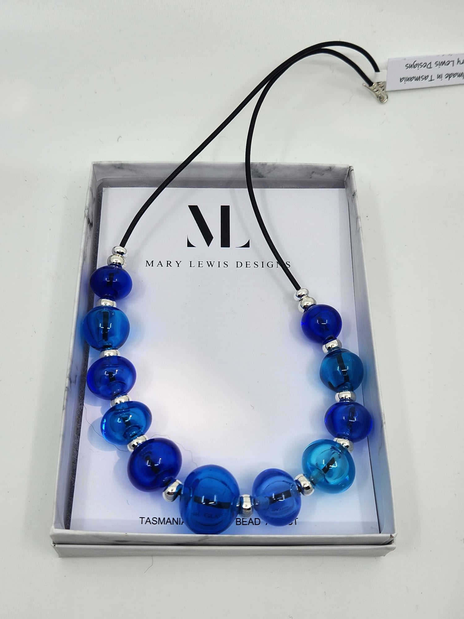 Hollow Glass Necklace - Binalong Bay Blue
