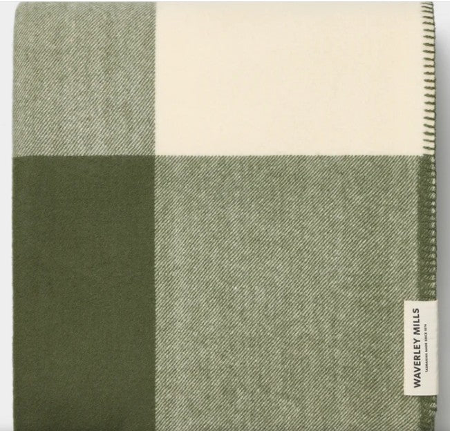 Merino Wool Smiths Lane Bed Blanket Q/K - Olive